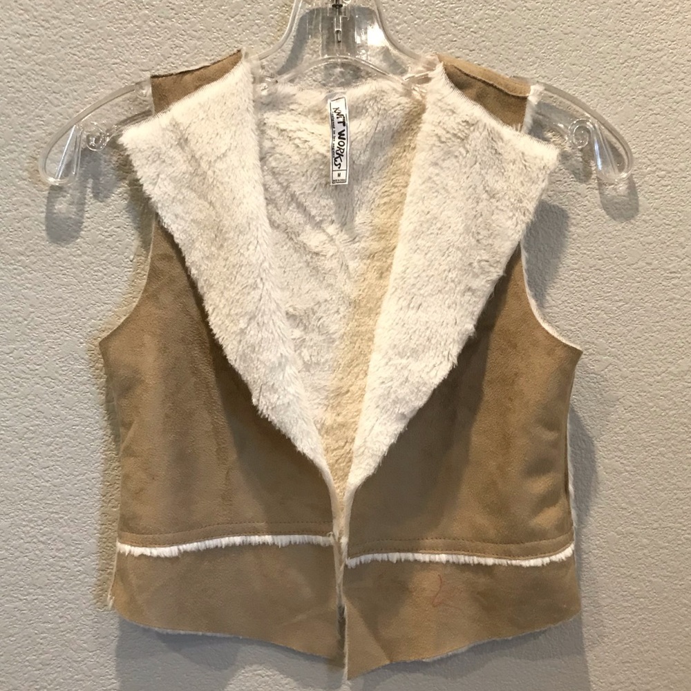 Girls Sherpa - suede fashion vest